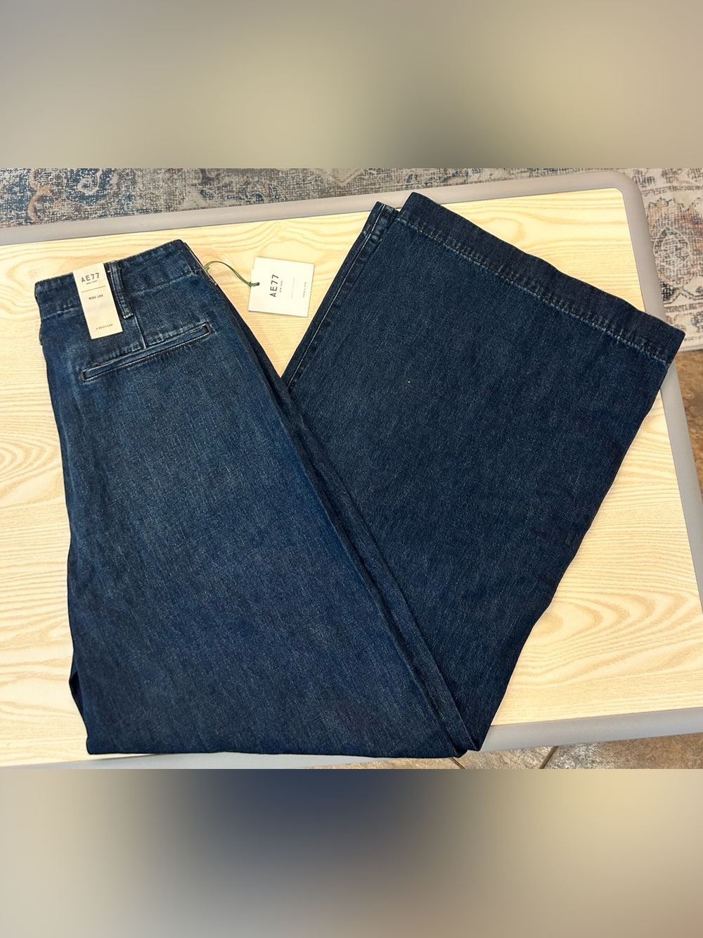 American Eagle Outfitters Dark Blue Wide Leg Flare Jeans